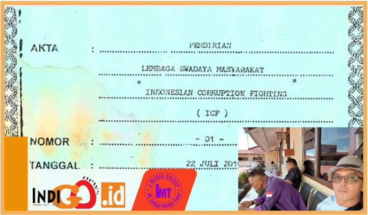 Akte Notaris dan Ketua LSM ICF, SM Habeahan bersama reporter Indigonews saat menunggu Tipidkor Polres Tapanuli Utara