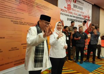 Pasangan Calon Bupati dan Wakil Bupati Muara Enim 2024, H. Nasrun Umar & Lia Anggraini mengajak pendukung & Relawannya Serta Masyarakat Tolak Politik Uang dan SARA
