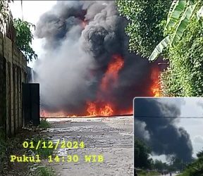Kembali Terbakar Diduga Gudang BBM Ilegal di Desa Karang Endah Selatan Gelumbang