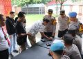 Pemeriksaan Senpi Dinas dan Amunisi Personel Polres Muara Enim Dilaksanakan Serentak