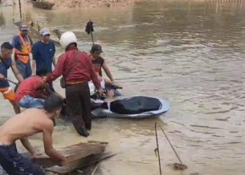 Jalan Alternatif Tebat Agung -Gerinam Tergenang Banjir Nyaris Makan Korban