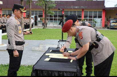 Kapolres Muara Enim Pimpin Sertijab Pejabat Utama dan Kapolsek Rambang