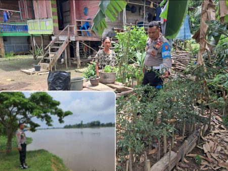 Seberangi Sungai Lematang Hingga Musi Aiptu Irham Turun Kelapangan Gerakkan Program P2B