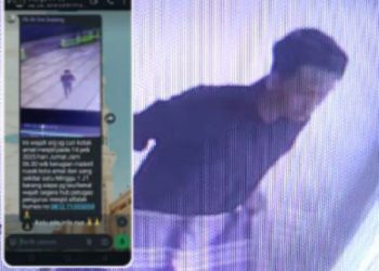 Pelaku Curi Kotak Amal Masjid Terekam CCTV