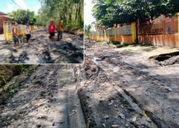 Warga Dusun II Desa Sukamenang Gelumbang Muara Enim Terisolir Akibat Jalan Rusak Parah