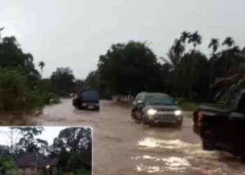 Awal Ramadhan1446 H/2025 M, Kawasan Desa Tebat Agung Rambang Niru Enim Dilanda Banjir