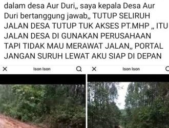 Jalan Desa Rusak Parah Adanya Aktivitas Perusahaan Kades Aur Duri Rambang Niru Perintahkan Jalan Ditutup Total