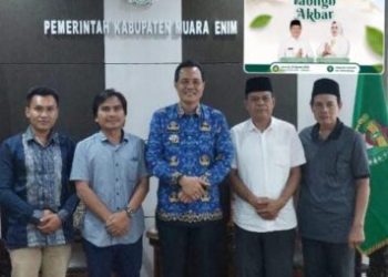 Hadirkan UAS di Tablig Akbar, Pengurus Masjid Jami” Babusallam Gelumbang Sowan Ke Bupati Muara Enim