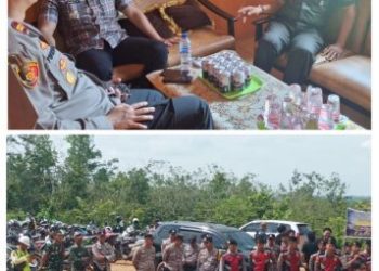 Koramil 404-04 Gunung Megang Monitoring Aksi Damai Empat Desa di PT CBE