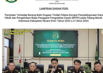 Kejari Muara Enim Beberkan BB Kasus Dugaan Korupsi Penggunaan Dana Hibah Dan BPPD PMI Muara Enim