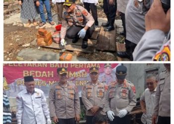 Kepala Desa dan Warga Tanjung Serian Apresiasi Program Bedah Rumah dari Polres Muara Enim, Baznas, dan JPKP