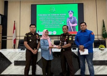 Kejari Muara Enim Terima Pengembalian Kerugian Negara Dugaan Tindak Pidana Korupsi Proyek Siring di Dinas PUPR 