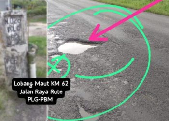 Lobang Maut, Waspada Bagi pengendara Melintasi Jalan Raya KM 62 Rute PLG-PBM