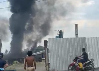 Viral, Beredar Vidio Gudang PT BRU di Gelumbang Terbakar 