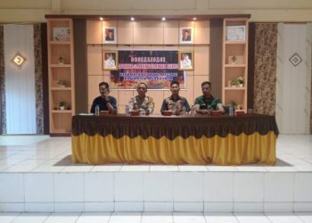 Danramil 404-04/Gunung Megang Hadiri Sosialisasi Pencegahan dan Penanganan Karhutlah di Aula Kecamatan