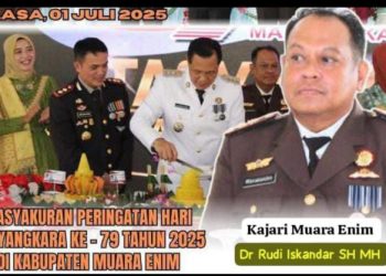 Hadiri Tasyakuran, Kajari Muara Enim Ucapkan Selamat HUT Bhayangkara Ke-79 