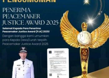 Kades Tebat Agung Rambang Niru Muara Enim Terima Penghargaan Peacemaker Justice Award 2025 Tingkat Nasional 