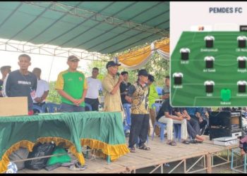 Meriahkan HUT RI Ke-80, Kades Talang Taling Gelumbang Pegang Ban Kapten & Jadi Kiper Team Pemdes FC