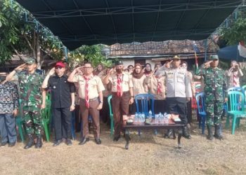 Koramil 404-04/GM Ikuti Upacara Peringatan HUT Pramuka ke-64 di Rambang Niru