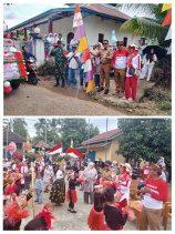 Camat Gunung Megang Melepas Peserta Karnaval Didesa Penanggiran Dalam Rangka HUT RI ke-80