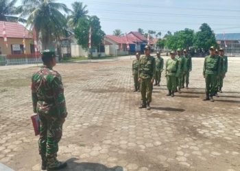 Babinsa Koramil 404-04/GM Monitoring dan Jadi Juri Lomba PBB Linmas Kecamatan Belimbing