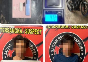 Dua Pengedar Narkoba di Perlintasan Rel Kereta Api Gunung Megang di Bekuk 