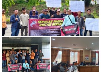 Kecewa Dengan Kinerja, Massa Geruduk Gedung DPRD Muara Enim