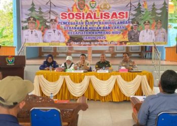 Babinsa Koramil 404-04/GM Monitoring Sosialisasi Pencegahan Karhutla di Rambang Niru