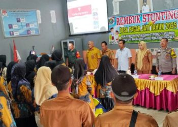 Koramil 404-04/GM Hadiri Giat Rembuk Stunting di Desa Pagar Jati Kecamatan Benakat