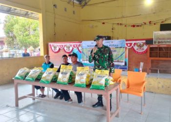 Koramil 404-04/GM Adakan Gerakan Pangan Murah Bersama Bulog dan TNI di Desa Betung