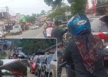 Sulitnya BBM, Antrian Panjang Mengular Masih Terjadi di SPBU Muara Enim 