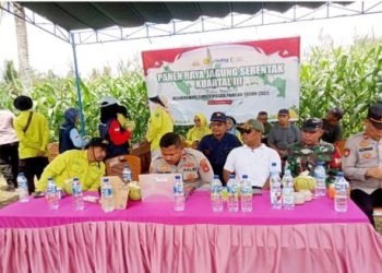 Ikuti Virtual dengan Kapolri, Polsek Gelumbang Dan Desa Karang Endah Dukung Swasembada Pangan