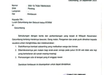 Cegah Kenakalan Remaja, Camat Gelumbang Berlakukan Jam Malam 