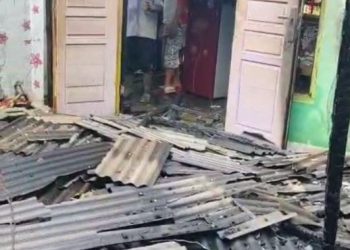 Rumah Warga Sigam Gelumbang Terbakar Hebat, Isi Rumah & Alat Usaha UMKM Ludes Terbakar 
