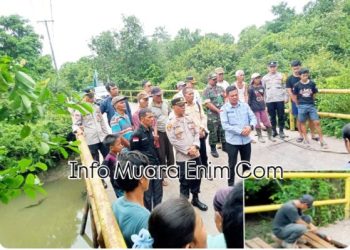 Jembatan Akses Warga di Desa Lubuk Enau Lembak Amblas, Pengusaha Siap Bertanggung Jawab Perbaikinya 