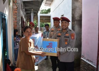 HUT Reserse Ke-78, Satreskrim Polres Muara Enim Bagikan Sembako Kepada Warga Tidak Mampu 
