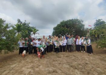 Danramil 404-04/Gunung Megang Diwakili Serda Muhammad Ramadani Ikuti Kegiatan Penanaman Jagung Pipil di Desa Penanggiran