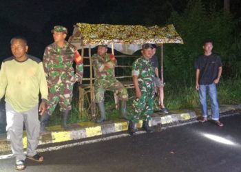 Patroli Bersama Koramil 404-04/Gunung Megang Ciptakan Rasa Aman di Wilayah Binaan