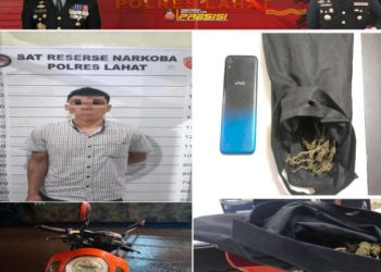 Polres Lahat Konsisten Berantas Narkoba, Kini Sita Ganja 80 Gram dari Desa Nantal