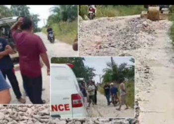 Ratusan Warga Desa Cempaka Wangi Merapi Lahat Blokade Jalan Tuntut Perusahaan CPO Perbaiki Jalan Rusak 