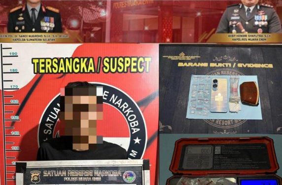 Gerak Cepat Satresnarkoba Polres Muara Enim, Pengedar Sabu 7,21 Gram Diringkus di Gelumbang Tengah Malam