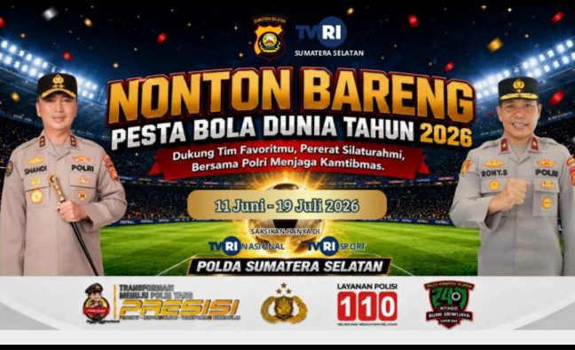 Dukung Stabilitas Keamanan Nasional, Polda Sumsel Fasilitasi Warga Nobar Piala Dunia 2026