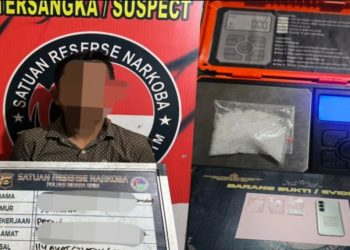 Seorang Pengedar Sabu di Penanggiran Gunung Megang Diamankan Polres Muara Enim