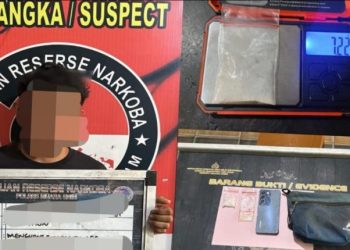 Simpan Narkoba Jenis Sabu, Pemuda di Muara Enim di Gelandang ke Polres 