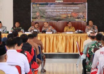 Sambangi Sungai Rotan Kapolres Muara Enim Ajak Semua Pihak Bersatu Lawan Karhutla