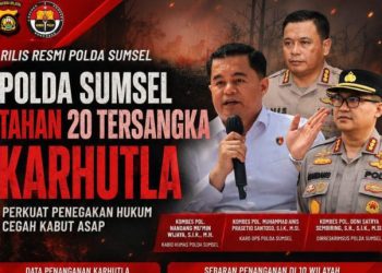 16 Kasus Karhutla Ditangani, Polda Sumsel Pastikan 20 Tersangka Diproses Hukum