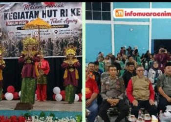 Penuh Kebersamaan, Malam Puncak Hiburan Rakyat HUT RI Ke-81 Desa Tebat Agung Rambang Niru Meriah 