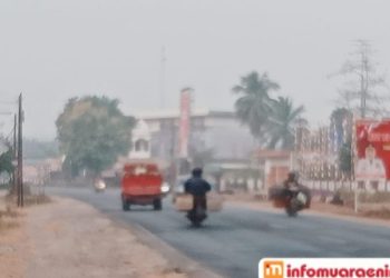 Gelumbang Raya Diselimuti Kabut Asap Pekat, Imbas Karhutla 