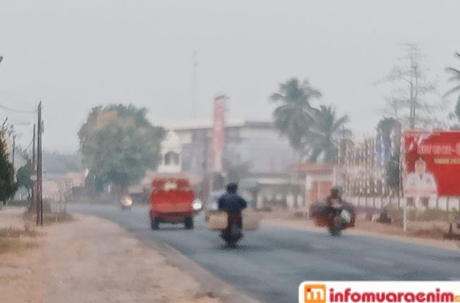 Gelumbang Raya Diselimuti Kabut Asap Pekat, Imbas Karhutla