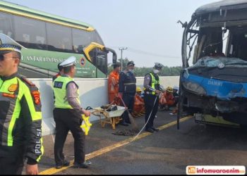 Kecelakaan Beruntun di Tol Palindra KM 9, Belasan Penumpang Bus DAMRI Luka-Luka